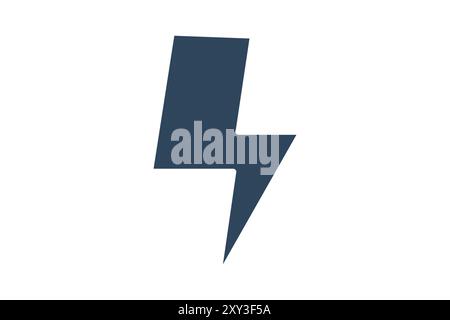 Lightning bolt icon. solid icon style. icon related to efficiency. productivity elements vector illustration Stock Vector