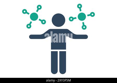 Multitasking icon. solid icon style. icon related to efficiency. productivity elements vector illustration Stock Vector