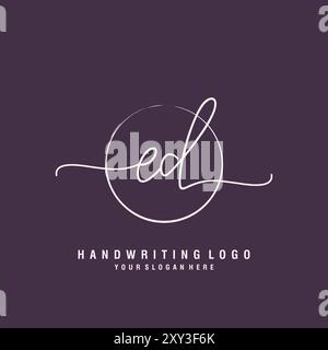 ED Letter logo minimal modern Stock Vector