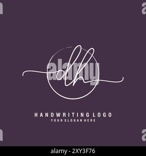 DH Letter logo minimal modern Stock Vector