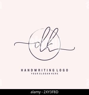 DK Letter logo minimal modern Stock Vector