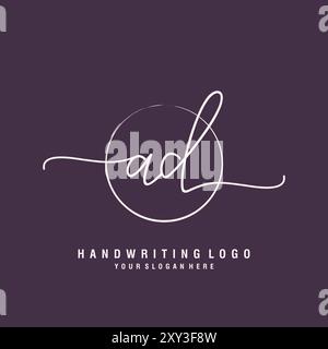 AD Letter logo minimal modern Stock Vector