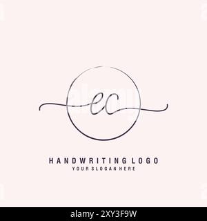 EC Letter logo minimal modern Stock Vector