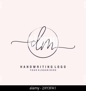 DM Letter logo minimal modern Stock Vector