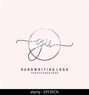 GU Letter logo minimal modern Stock Vector