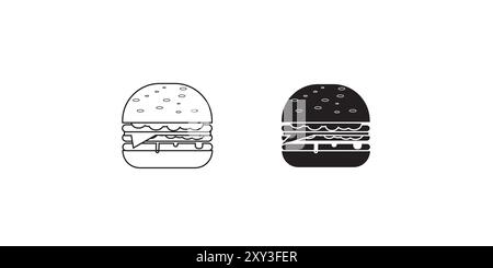 Hamburger Line Icon. Editable Stroke. Pixel Perfect. For Mobile Stock Vector