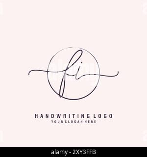 FI Letter logo minimal modern Stock Vector