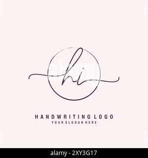 HI Letter logo minimal modern Stock Vector