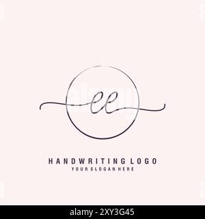 EE Letter logo minimal modern Stock Vector