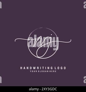 NJ Letter logo minimal modern Stock Vector