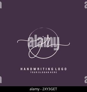 JR Letter logo minimal modern Stock Vector