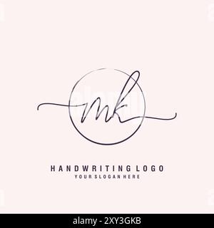 Monogram Initials Letter M K MK logo design Stock Vector Image & Art ...