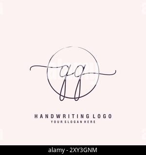 QQ Letter logo minimal modern Stock Vector