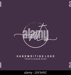 NT Letter logo minimal modern Stock Vector