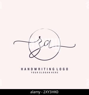 ZA Letter logo minimal modern Stock Vector