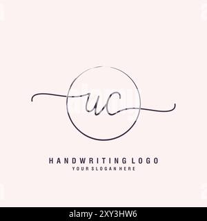 UC Letter logo minimal modern Stock Vector