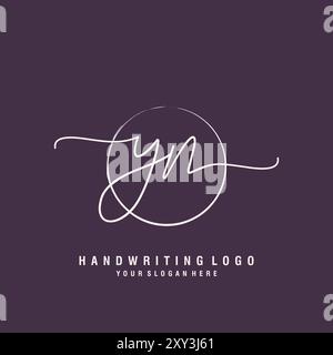 Creative white letter YN y n logo with leading lines and road concept ...