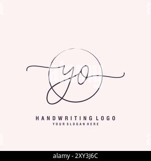 YO Letter logo minimal modern Stock Vector