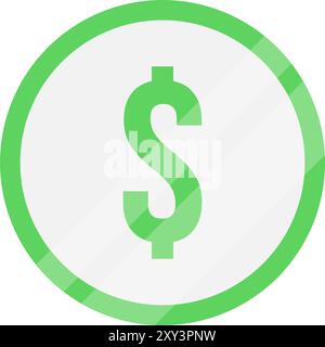 Green payment icon. Metallic payment icon. Stock Vector