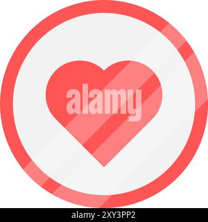 Red like icon. Metallic like icon. Stock Vector