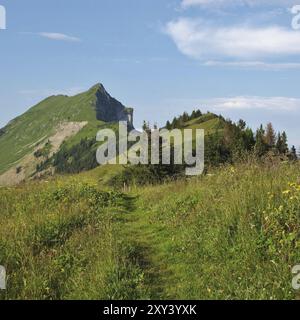 Mount Augstmatthorn, Bernese Oberland. Popular mountain and viewpoint near Interlaken Stock Photo