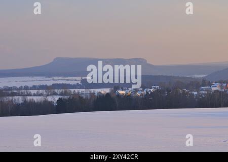 Grosser and Kleiner Zschirnstein (highest elevation in Saxon Switzerland at 562 metres) Stock Photo