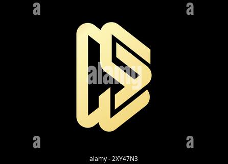 Elegant Luxury Golden Triangle Geometric Initial Letter DS SD Logo Design Vector Stock Vector
