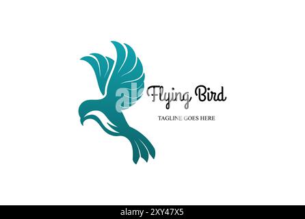 Simple Modern Flying Pigeon Dove Bird Silhouette Logo Design Vector Stock Vector