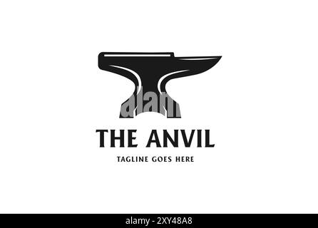 Vintage Retro Heavy Iron Anvil Forge Foundry for Smith Logo Design Vector Stock Vector
