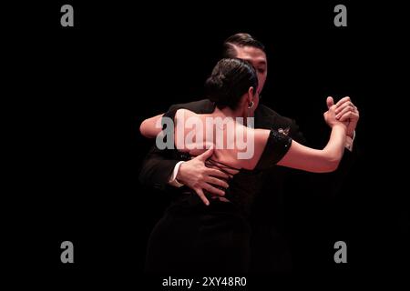 Buenos Aires, Argentina. 27th Aug, 2024. Tango dancers take part in the final of the 2024 Tango World Championships. Credit: Florencia Martin/dpa/Alamy Live News Stock Photo