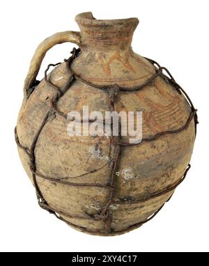 Clay pot of manual work. It is possible to store milk or other liquid Stock Photo