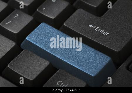 Blank blue button on the keyboard close-up Stock Photo