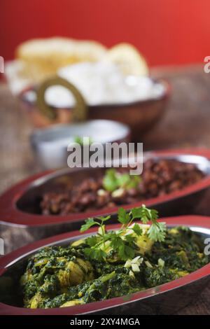 Indian Murgh Palak curry dish Stock Photo