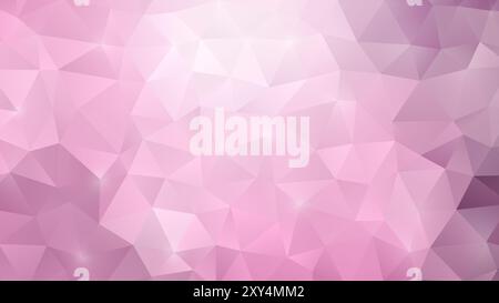 Rose pink polygon vector pattern background with color gradient. Abstract full frame 3D triangular low poly style background. Copy space. Stock Photo