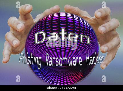 Symbolic image, ransomware, cyber security, cyber attacks worldwide, computer crime, digital IT attacks, economy, energy industry, nuclear power plant Stock Photo