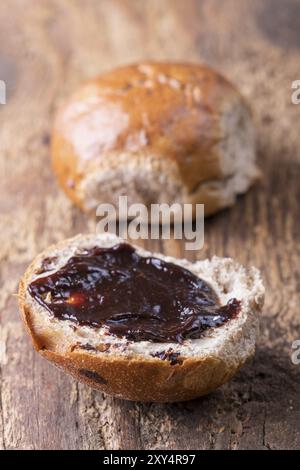 Stuck, a Bavarian bread roll with sultanas Stock Photo