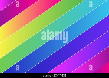 Colorful Rainbow Line Gradation Gradient 3D Background Design Vector Stock Vector