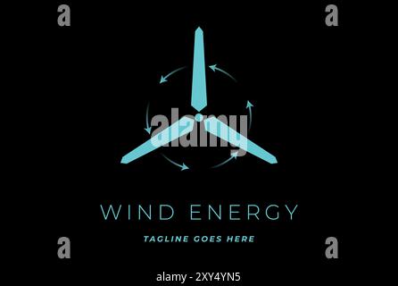Simple Minimalist Windmill for Renewable Energy Logo Design Vector Stock Vector