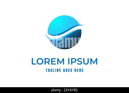 Modern Circle Circular Sphere Ball Wave Logo Design Vector Stock Vector