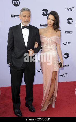 George Clooney and Amal Clooney at the AFI's 46th Life Achievement Award Gala Tribute To George Clooney held at the Dolby Theatre in Hollywood, USA on Stock Photo