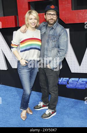 Mary Elizabeth Ellis and Charlie Day at the Los Angeles premiere of 'The Lego Movie 2: The Second Part' held at the Regency Village Theatre in Westwoo Stock Photo