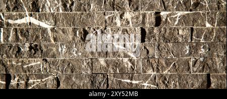 Rectangular cut out black white and grey organic marble wall texture background can be, tile seamless lined up Stock Photo