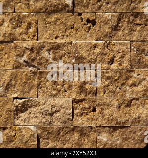 Rectangular cut out beige organic marble wall texture background can be, tile seamless lined up Stock Photo