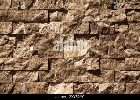Rectangular cut out beige organic marble wall texture background can be, tile seamless lined up Stock Photo