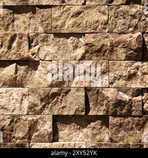 Rectangular cut out beige organic marble wall texture background can be, tile seamless lined up Stock Photo