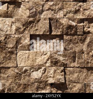 Rectangular cut out beige organic marble wall texture background can be, tile seamless lined up Stock Photo