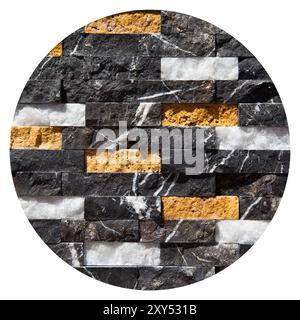 Rectangular cut out black white and beige organic marble wall texture background can be, tile seamless lined up Stock Photo