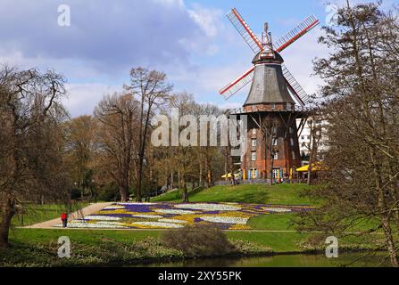 Muehle am Wall, Wallanlagen in Bremen, park, famous Wallanlagen in Bremen, Germany, Europe Stock Photo