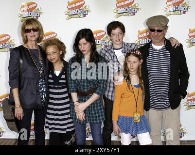 Steven Spielberg and family attend the Nickelodeon's 20th Annual Kids' Choice Awards held at the Pauley Pavilion, UCLA in Westwood, California on Marc Stock Photo