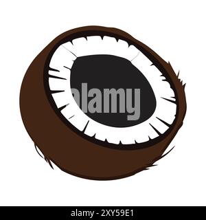 Green coconut vector graphics, Young coconut water icon. Summer coconut cocktail. Vector illustration of tropical exotic fruits in flat style. Stock Vector